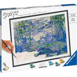 Ravensburger - CreArt ART COLLECTION Monet: Le ninfee, Kit per Dipingere con i Numeri, Contiene Tavola Prestampata 30 x 40 cm, 2