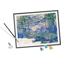 Ravensburger - CreArt ART COLLECTION Monet: Le ninfee, Kit per Dipingere con i Numeri, Contiene Tavola Prestampata 30 x 40 cm, 2