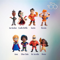 Disney 100 - Pack Rentless Persuit, giocattolo da collezione con personaggi Disney, include 8 figure diverse, licenza ufficiale 