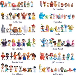 Disney 100 - Pack Rentless Persuit, giocattolo da collezione con personaggi Disney, include 8 figure diverse, licenza ufficiale 