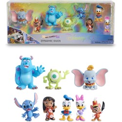 Disney 100 - Confezione Dynamic Duos, giocattolo da collezione con personaggi Disney, include 8 figure diverse, licenza ufficial