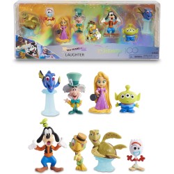 Disney 100 - Pack Laughter, giocattolo da collezione con personaggi Disney, include 8 figure diverse, licenza ufficiale al 100%,