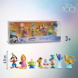 Disney 100 - Pack Laughter, giocattolo da collezione con personaggi Disney, include 8 figure diverse, licenza ufficiale al 100%,