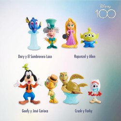 Disney 100 - Pack Laughter, giocattolo da collezione con personaggi Disney, include 8 figure diverse, licenza ufficiale al 100%,