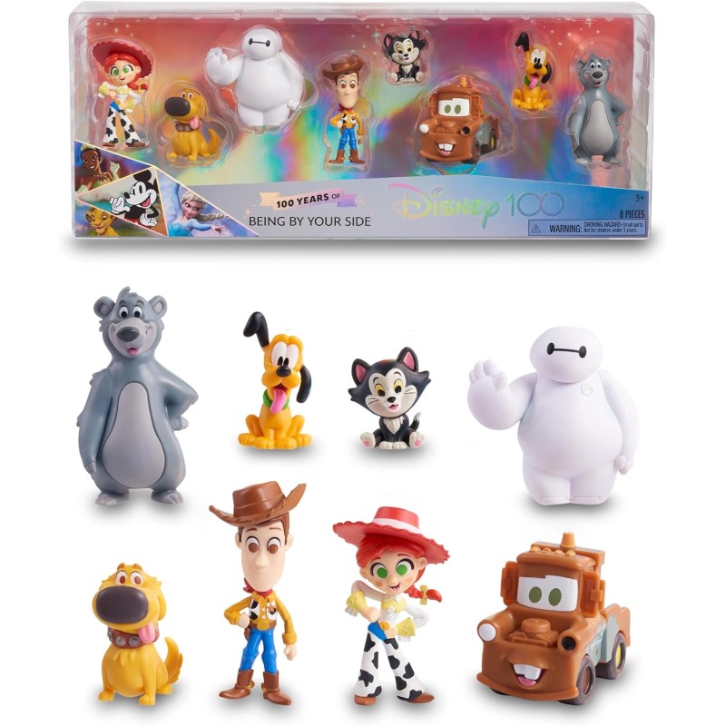 Disney 100 - Confezione Being by Your Side, giocattolo da collezione con personaggi Disney, include 8 figure diverse, licenza uf