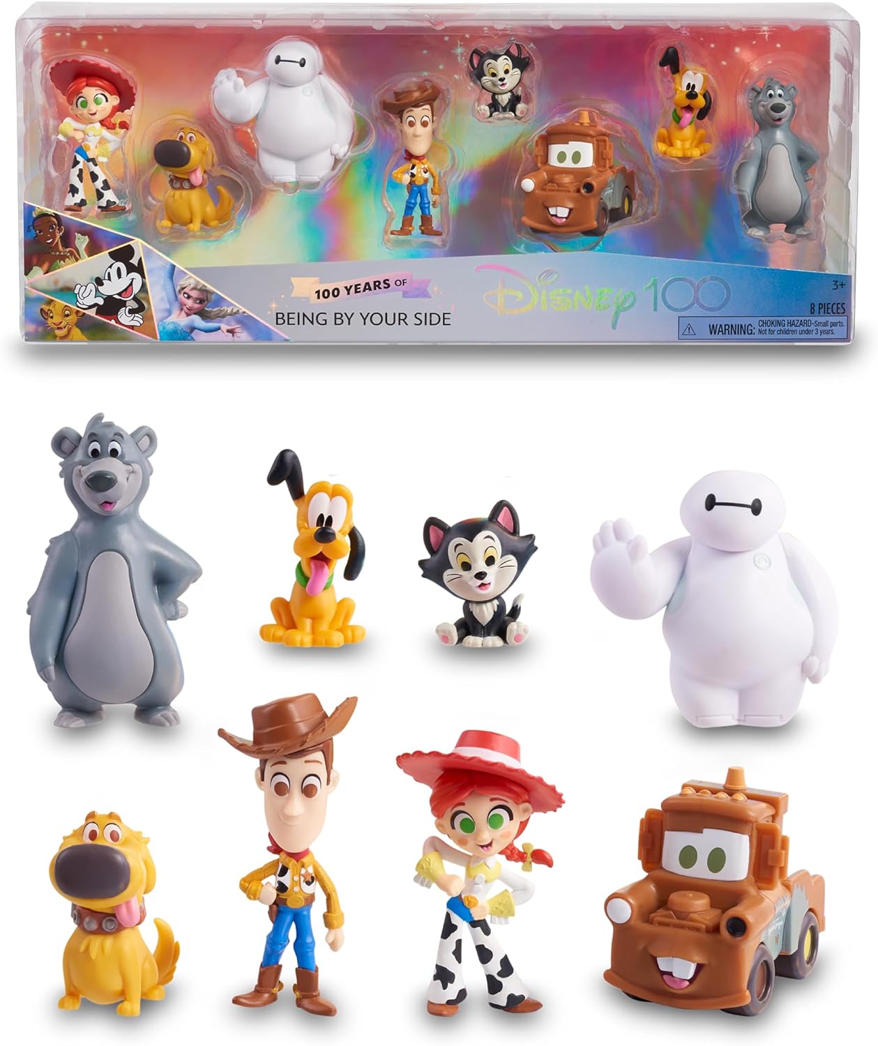 Disney 100 - Confezione Being by Your Side, giocattolo da collezione con personaggi  Disney, include 8 figure diverse, licenza uf