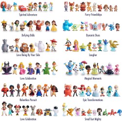 Disney 100 - Pack Epic Transformations, giocattolo da collezione con personaggi Disney, include 8 figure diverse, licenza uffici