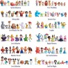 Disney 100 - Pack Love Celebration, giocattolo da collezione con personaggi Disney, include 8 figure diverse, licenza ufficiale 