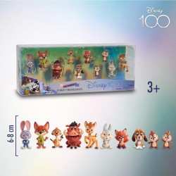 Disney 100 - Pack Furry Friendship, giocattolo da collezione con personaggi Disney, include 8 figure diverse, licenza ufficiale 