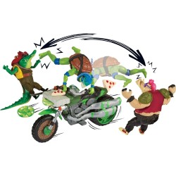 Giochi Preziosi - Ninja Turtles, Tartarughe Ninja Veicolo con personaggio, modelli assortiti LEONARDO o RAFFAELLO - TU803000