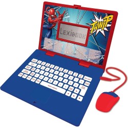 LEXIBOOK Computer Portatile Spiderman Educational e Bilingue Italiano/Inglese per Bambini 124 attività, Rosso/Blu, 61 x 45 x 9 c