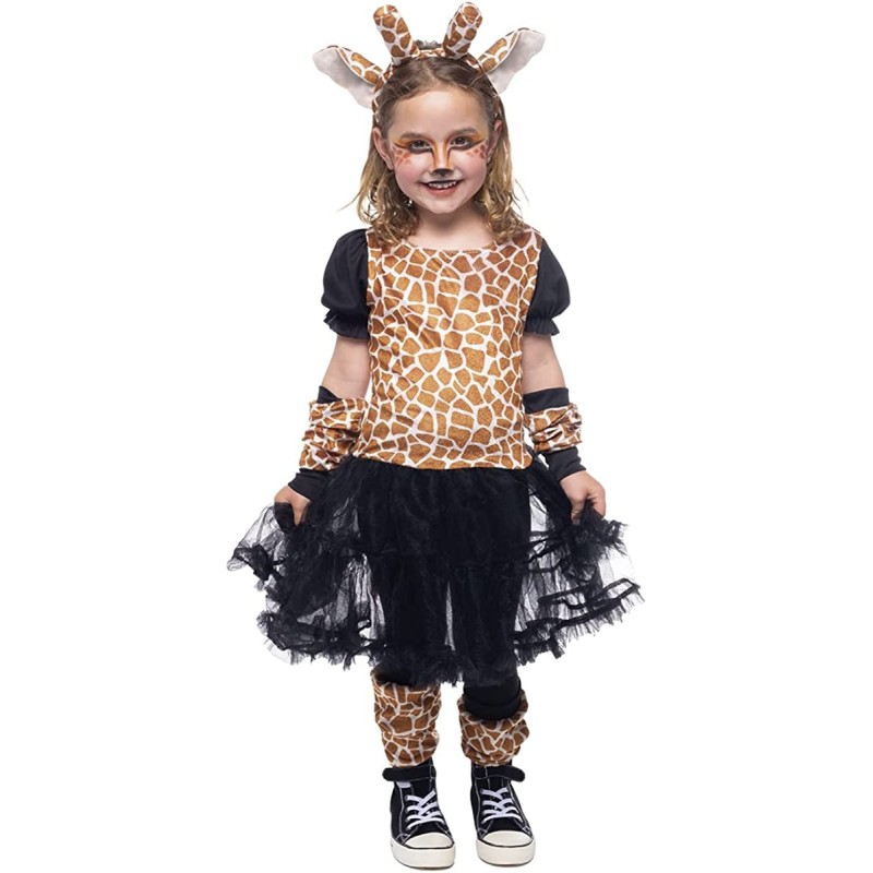 Rubies - Costume Giraffa Tutu per ragazze, vestito con tutu e coda, diadema, guanti, scaldamuscoli e collant, Taglia M (5/7 anni