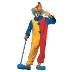 Rubies - Costume Classico Clown Adulto Blu, Giallo e Rosso, Tg. Standard - 55023-STD
