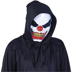 Rubies - Maschera da pagliaccio Crazy con luce per adulti, maschera da clown con luce, S5178