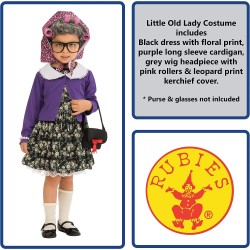 Rubies - Costume da Piccola Donna Vecchia per Bambina, Tg.M (5/7 anni) 510574-M