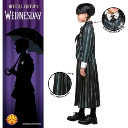 Rubies - Costume Wednesday Mercoledì Addams per bambina, Top con Giacca e Gonna Divisa Scuola Nevermore Academy Halloween, Non i