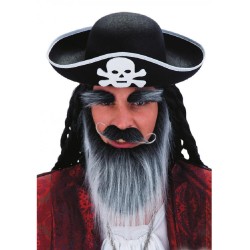 Carnival Toys - Cappello Pirata In Feltro con Teschio (Carnevale Feste Travestimenti), 05633