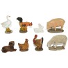 BOX 8pz ANIMALI FATTORIA 8 PER NATIVITA 10 cm