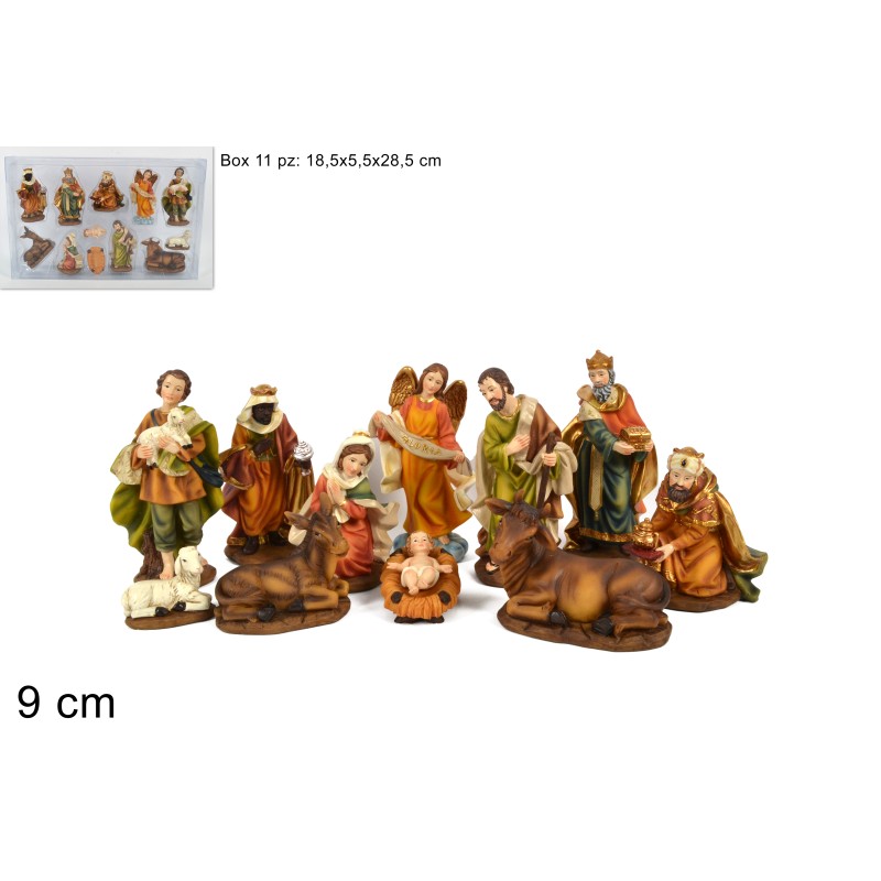 BOX 11pz NATIVITA PRESEPE 9cm