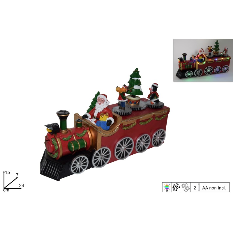 GIOSTRINA TRENINO BABBO NATALE CON LUCI E SUONI