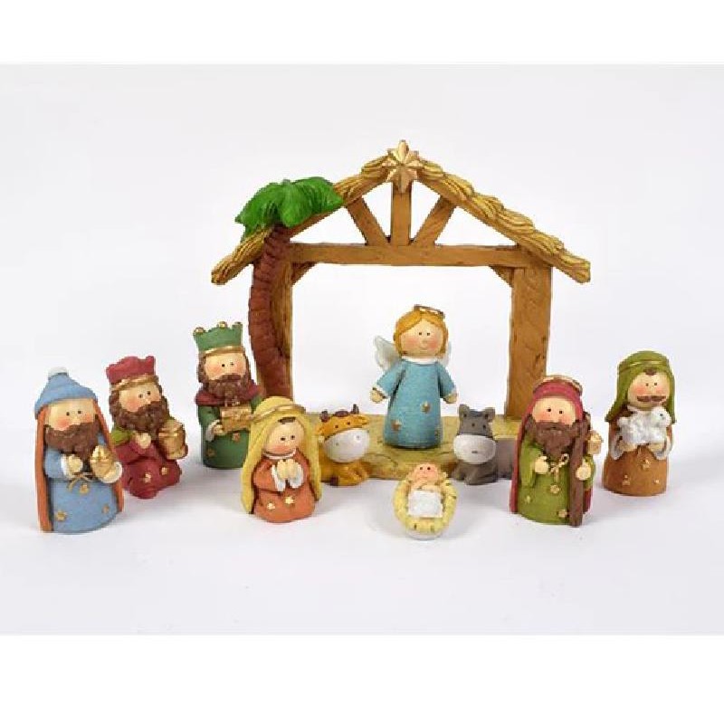 Nativita  Presepe Con Capanna+Personaggi 16x7x13cm