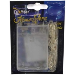 Christmas Presents LUCI di Natale 40 LED Bianco Freddo 20W Uso Interno Cavo Filo Metallico A BATTERIE