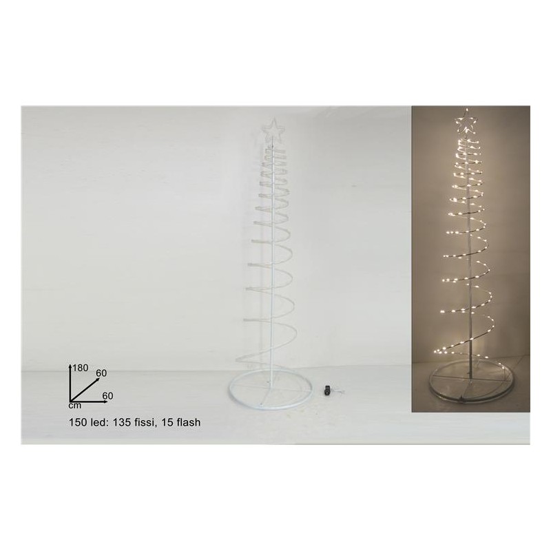 ALBERO DI NATALE 180 CM, 150 LED BIANCO CALDO