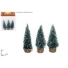 ALBERELLI INNEVATI 3 PZ. DECORAZIONE PRESEPE NATALE, 10 CM