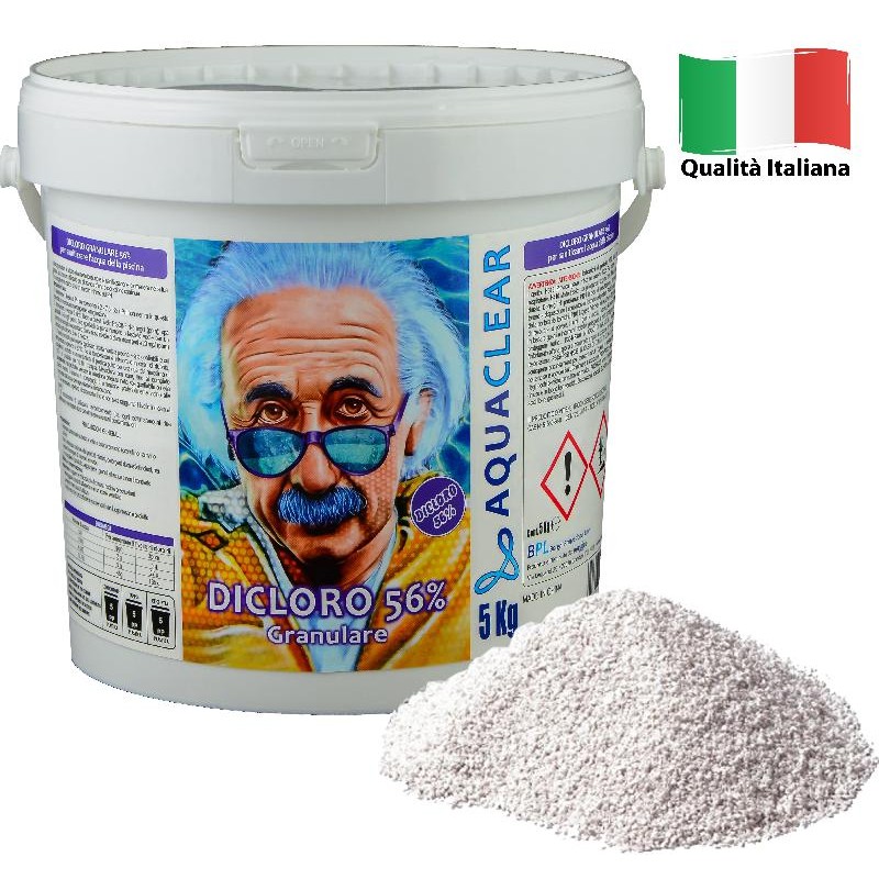 Aquaclear - Cloro granulare 56% dicloro per clorazione schok o mantenimento 5kg