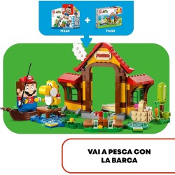 LEGO Super Mario Pack di Espansione Picnic alla Casa di Mario, con Figura di Yoshi Giallo da Abbinare a Uno Starter Pack, 71422