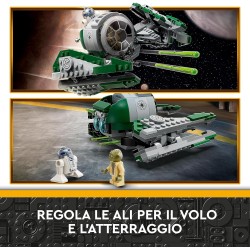 LEGO Star Wars Jedi Starfighter di Yoda, da The Clone Wars con Minifigure del Maestro Yoda, Spada Laser e Figura del Droide R2-D