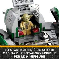 LEGO Star Wars Jedi Starfighter di Yoda, da The Clone Wars con Minifigure del Maestro Yoda, Spada Laser e Figura del Droide R2-D