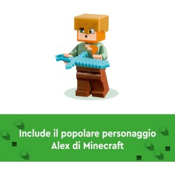 LEGO Minecraft L Armeria, Set con Personaggio Alex, Accessori e Armi Giocattolo, Regalo per i Fan del Videogioco, 21252