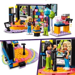 LEGO Friends Karaoke Party, Giochi Musicali con Palco Girevole, Microfoni Giocattolo, 2 Mini Bamboline di Liann e Nova e una Fig