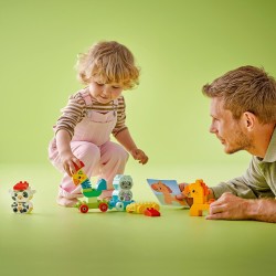 LEGO DUPLO Il Treno degli Animali, Giochi per Bambini e Bambine da 1.5 Anni in su da Costruire, Giocattolo Educativo in EtÃ  Pre