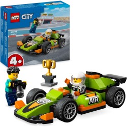 LEGO City Auto da Corsa Verde, Modellino da Costruire di Veicolo Formula 1 in Stile Classico, con Starter Brick e Minifigure, 60