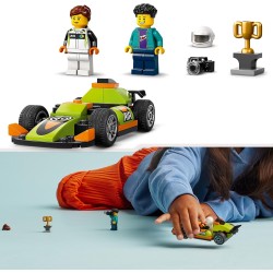 LEGO City Auto da Corsa Verde, Modellino da Costruire di Veicolo Formula 1 in Stile Classico, con Starter Brick e Minifigure, 60