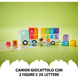 LEGO DUPLO Il Camioncino dellâ€™Alfabeto, Giochi Educativi per Bambini e Bambine da 2 Anni in su, con Rimorchio Trasporta Matton