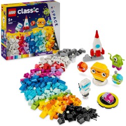 LEGO Classic Pianeti dello Spazio Creativi, Modellino da Costruire di Sistema Solare con Razzo Spaziale Giocattolo, Playset per 