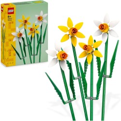 LEGO Creator Narcisi Set di Fiori Finti, Bouquet come Decorazione di Casa, Regalo di San Valentino, per Lei o Lui, 40747