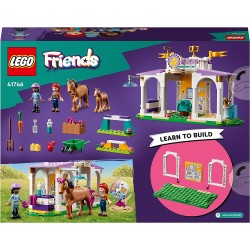 LEGO Friends Addestramento Equestre, Scuderia Cavalli Giocattolo con Pony, Mini Bamboline Aliya e Mia, Regalo per la Cura degli 