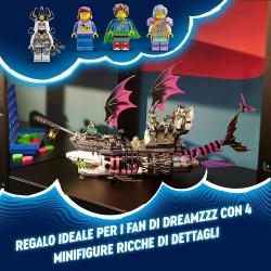 LEGO DREAMZzz Nave-Squalo Nightmare, Nave Pirata Giocattolo da Costruire in 2 Modi, Kit Barca dei Sogni con Minifigure di Mateo,