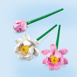 LEGO Creator Fiori di Loto, Set Fiori Finti da Costruire, Bouquet da Esporre come Decorazione di Casa, Idea Regalo per San Valen
