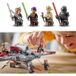 LEGO Star Wars Shuttle Jedi T-6 di Ahsoka Tano, Astronave con 4 Minifigure Incluse Sabine Wren e Marrok con Spade Laser, 75362