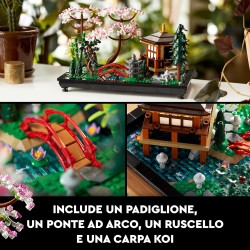 LEGO Icons Il Giardino Tranquillo, Kit Giardino Botanico Zen per Adulti con Fiori di Loto, Decorazione da Scrivania Personalizza