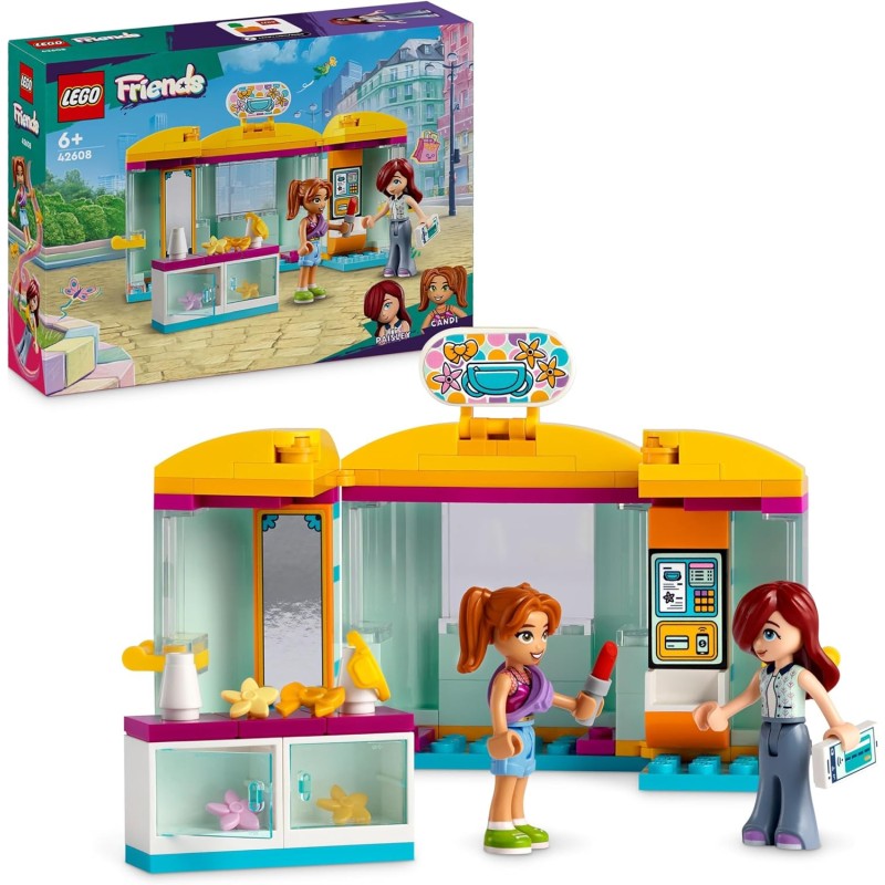 LEGO Friends Il Piccolo Negozio di Accessori Giocattolo, Piccolo Set di Giochi con Mini Bamboline di Paisley e Candi, 42608