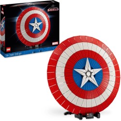 LEGO Marvel Scudo di Captain America, Kit di Costruzione Avengers per Adulti con Minifigure, Targhetta e Martello di Thor da Inf
