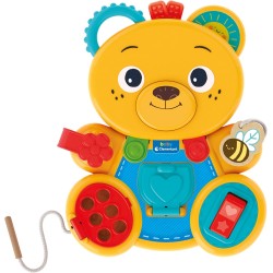 Clementoni - 17856 - Busy Baby Bear - Gioco Educativo Tavola Montessori con Elementi in Legno, Stimola ManualitÃ  Fine, attivitÃ