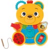 Clementoni - 17856 - Busy Baby Bear - Gioco Educativo Tavola Montessori con Elementi in Legno, Stimola ManualitÃ  Fine, attivitÃ