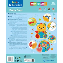 Clementoni - 17856 - Busy Baby Bear - Gioco Educativo Tavola Montessori con Elementi in Legno, Stimola ManualitÃ  Fine, attivitÃ